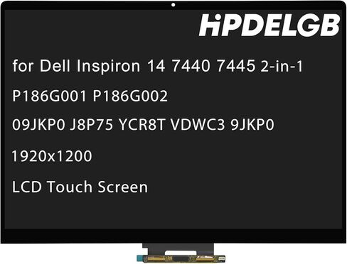 بديل لجهاز Dell Inspiron 14 7440 7445 2 في 1 P186G001 P186G002 09JKP0 J8P75 YCR8T VDWC3 9JKP0 1920x1200 شاشة LCD تعمل باللمس مجموعة محول رقمي بدون إطار in Saudi Arabia