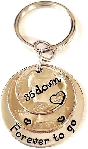 35 Years Down Forever To Go for a Your 35th Wedding Anniversary Gift 1988 Quarter and Dime in Saudi Arabia