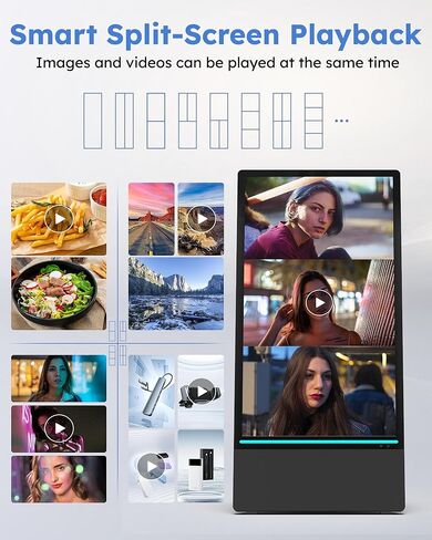 شاشة عرض رقمية خارجية مقاس 43 بوصة من HARZHI، كشك عرض إعلاني بشاشة محمولة عالية السطوع، ملصق قائم متحرك مقاوم للماء Android in Kuwait
