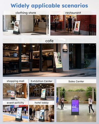 شاشة عرض رقمية خارجية مقاس 43 بوصة من HARZHI، كشك عرض إعلاني بشاشة محمولة عالية السطوع، ملصق قائم متحرك مقاوم للماء Android in Kuwait