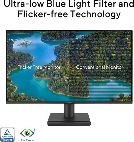 ASUS EyeCare VA249HG 24" Full HD Monitor, Frameless, Flicker-Free, Blue Light Filter, Adaptive-Sync 120Hz, MPRT 1ms, 16:9 IPS Panel, 1920x1080, Vesa 100x100, HDMI, D-Sub in Saudi Arabia