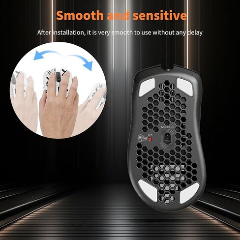 Mouse Grip Tape Full Coverage for Glorious Model D, Rounded Curved Edges Mouse Feet Skates,Self-Adhesive PreCut Sweat-Resistant Professional Mice Upgrade Kit(Foot pad + White Mouse Grip Tape) in Saudi Arabia