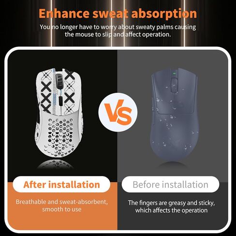 Mouse Grip Tape Full Coverage for Glorious Model D, Rounded Curved Edges Mouse Feet Skates,Self-Adhesive PreCut Sweat-Resistant Professional Mice Upgrade Kit(Foot pad + White Mouse Grip Tape) in Saudi Arabia