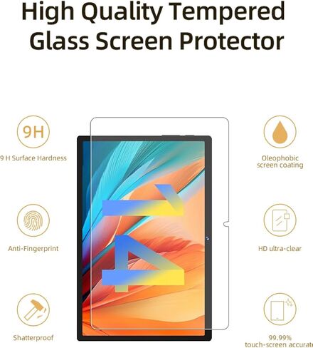 واقي شاشة لجهاز SHARECLOUD P10C اللوحي مقاس 10.1 بوصة، طبقة من الزجاج المقسى مضادة للخدش وحساسية لمس عالية، عبوة من قطعتين. in Kuwait