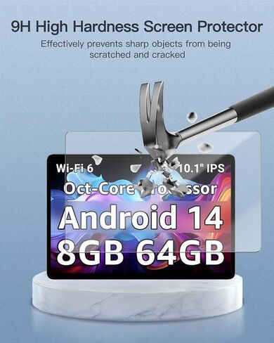 واقي شاشة لجهاز CFVOCUY TS-EM101A Android 14 Tablet 10.1 بوصة، زجاج مقسى بصلابة 9H لجهاز CFVOCUY TS-EM101A اللوحي مضاد للخدش، خالٍ من الفقاعات، وضوح عالي الدقة in Kuwait