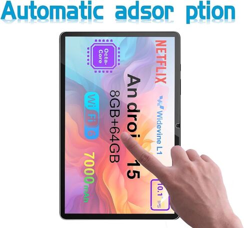 واقي شاشة مكون من قطعتين متوافق مع جهاز Doundy/Azeyou مقاس 10.1 بوصة Android 14 اللوحي، [وضوح HD] [9 صلابة] [مضاد للخدش] زجاج مقسى in Kuwait