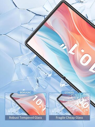 [عبوتان] واقي شاشة لجهاز DigiLand 1058 2025 Tablet 10.1 بوصة من الزجاج المقوى، واقي شاشة لجهاز DigiLand 1058 5G 10.1 بوصة مضاد للخدش وحساس وصلابة 9H in Kuwait