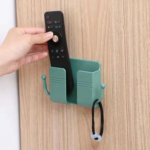 1pc Wall Mounted Phone Holder, Non Perforated Adhesive Phone Charging Holder with Hook (Pink) in Saudi Arabia