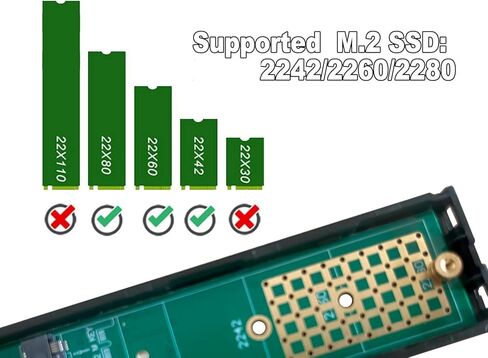 حاوية NGFF/M.2 NVME SSD، محول خارجي من الألومنيوم لـ USB 3.1 Gen 2 (10 جيجابت في الثانية) إلى محرك الحالة الصلبة NGFF NVMe PCI-e M-Key (حاوية USB مكعبة) in Kuwait