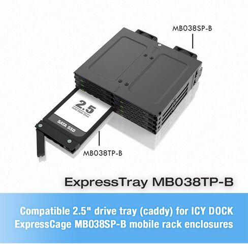 ICY DOCK ExpressTray MB038TP-B صينية SSD/HDD قابلة للإزالة مقاس 2.5 بوصة لـ ExpressCage MB038SP-B in Saudi Arabia
