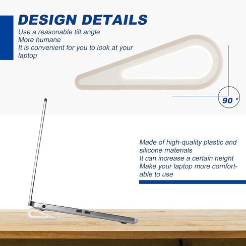 Homoyoyo 2pcs Adjustable White Silicone Laptop Holder Stand for Notebook, Portable Tilted Kickstand Riser for Desk Use in Saudi Arabia