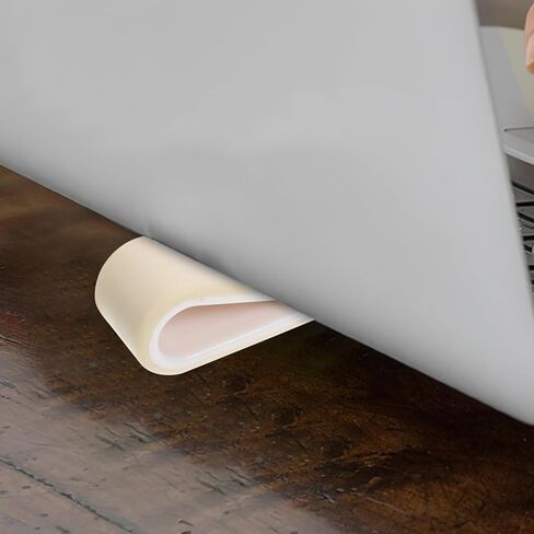 Homoyoyo 2pcs Adjustable White Silicone Laptop Holder Stand for Notebook, Portable Tilted Kickstand Riser for Desk Use in Saudi Arabia