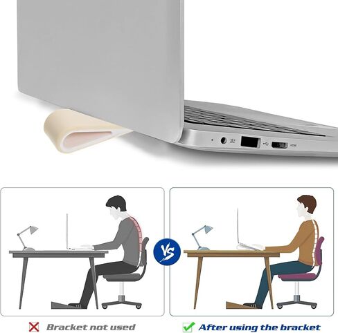 Homoyoyo 2pcs Adjustable White Silicone Laptop Holder Stand for Notebook, Portable Tilted Kickstand Riser for Desk Use in Saudi Arabia