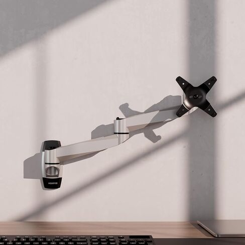 Mount-It! CLiX Series Single Monitor Wall Mount Full Motion Articulating Arm, TAA-Compliant, Fits 13-34" Screens up to 30 lbs, VESA 75 & 100, Premium Aluminum, Precision Control, Space-Saving, Silver in Saudi Arabia