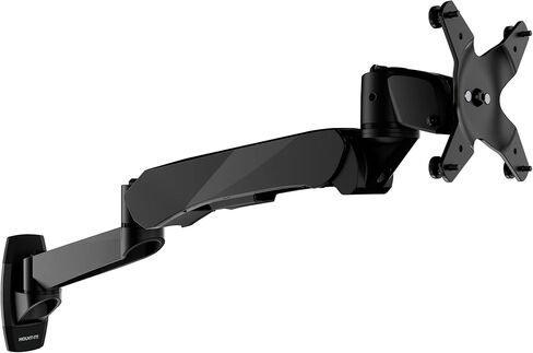 Mount-It! CLiX Series Single Monitor Wall Mount Gas Spring Arm, TAA-Compliant, Fits 13-32" Screens up to 19.8 lbs, VESA 75x75 100x100, Articulating, Premium Aluminum, Space-Saving Design, Black in Saudi Arabia