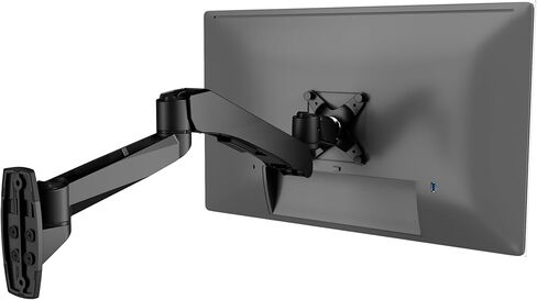 Mount-It! CLiX Series Single Monitor Wall Mount Gas Spring Arm, TAA-Compliant, Fits 13-32" Screens up to 19.8 lbs, VESA 75x75 100x100, Articulating, Premium Aluminum, Space-Saving Design, Black in Saudi Arabia