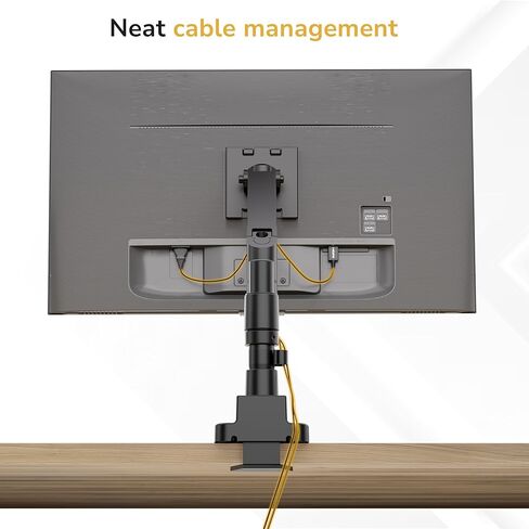 Mount-It! Ultrawide Monitor Desk Mount with Pole, Fits 17–49" Screens, Heavy Duty Height-Adjustable Gas Spring Arm, 44 lbs Capacity, Full Motion, VESA 75/100, Clamp or Grommet in Saudi Arabia