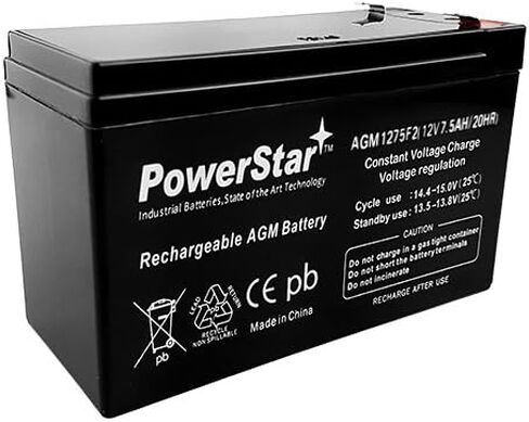 PowerStar 12v 7.5ah Battery Replacement for Compatible with APC RBC38 RBC40 RBC48 RBC51 RBC106 RBC110 RBC1 in Saudi Arabia