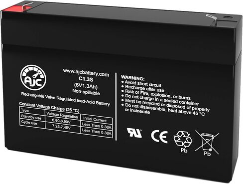 بطارية AJC متوافقة مع بطارية UPS Intellipower ital LCR1.26 6V 1.3Ah in Kuwait