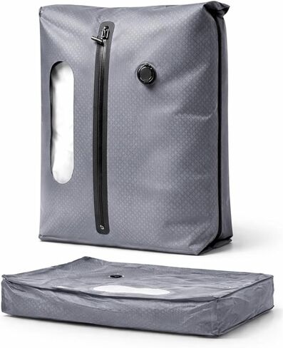 أكياس ختم فراغ لملابس السفر - متوافقة مع TSA Airless PacPro 48L، مكعبات التعبئة المضغوطة للأمتعة وحقائب الظهر، صمام هواء خالي من المضخات (كبير، مجموعة من 2) in Kuwait