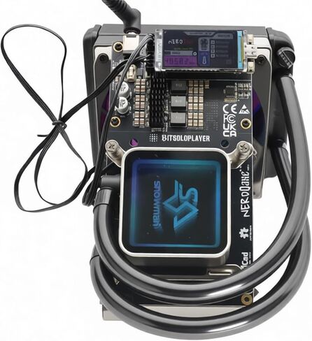 Bitcoin Home Miner Nerdqaxe++ 4.8TH/s 75W Hydro مع أربع شرائح BM1370 ASIC 2.4G WiFi وهادئة لآلة التشفير، عامل منجم منفرد مصمم للاستخدام المنزلي أو المكتبي in Kuwait