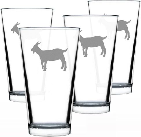 Goat Pint Glass for Beer - Funny Unique Farm Animal Themed Decor and Gifts for Goat Lovers - 16 oz in Saudi Arabia