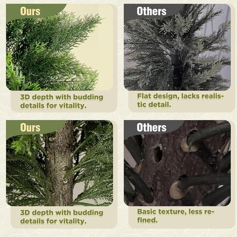 مذكرات مافيس 4FT أشجار الأرز الاصطناعية في الهواء الطلق، مجموعة من 2 في الأواني المربعة الحديثة، توبياري فو واقعية للشرفة والحديقة وديكور المنزل in Kuwait