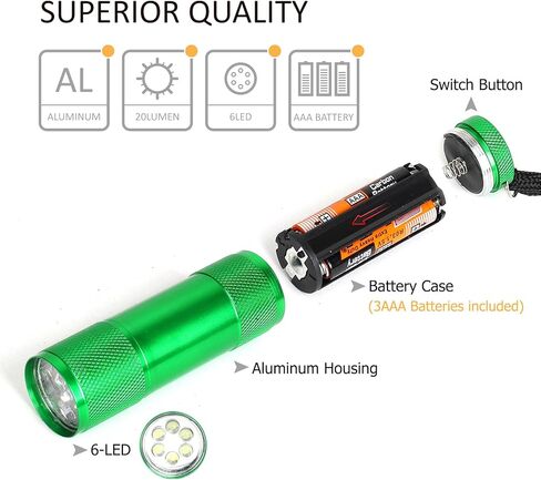 مجموعة FASTPRO مكونة من 30 قطعة من المصابيح الكاشفة، من الألومنيوم 6 مصابيح LED تتضمن بطاريات AAA وحبل قصير، من أجل هدايا الحفلات، والتخييم، ومستلزمات الأعاصير in Kuwait
