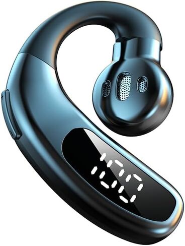 Open Ear Bluetooth 5.5 Wireless Earbuds 180° Rotatable Design Single Earpiece LED Display 72H Playtime Ear Headset for Cell Phone in Saudi Arabia