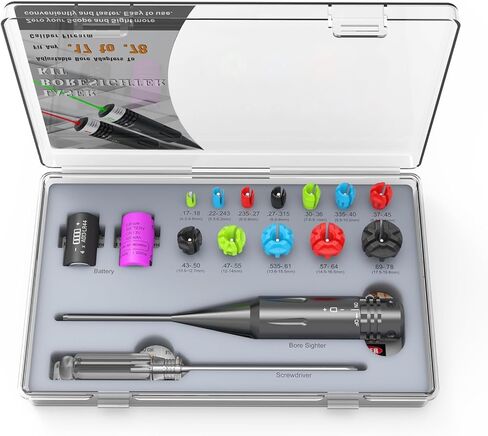 Byattoo Universal Laser Bore Sight Kit لبنادق ومسدسات ذات عيارات متعددة من .17 إلى 12GA مع بطاريات CR2 وLR44/AG13 in Kuwait