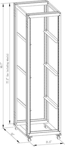 Raising Electronics Server Rack Open Frame Rack 4 Post 19 inch Adjustable Server/Audio Rack Cold Rolled Aluminum UL(42U,31 Depth) in Saudi Arabia