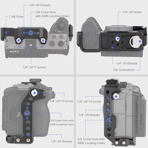 LEFTFOTO FX3 / FX30 Handle Extension Rig and Camera Cage Kit,Compatible with Sony FX3 FX30 XLR Handle Unit for Sony FX3 FX30 Camera in Saudi Arabia