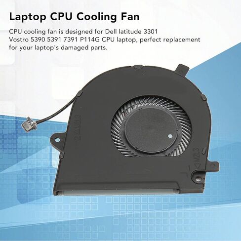 مروحة تبريد وحدة المعالجة المركزية للكمبيوتر المحمول بديلة من Vikye لجهاز Dell Latitude 3301 Vostro 5390 5391 7391 P114G مع موصل طاقة 4 دبابيس، مادة ممتازة، سهلة الاستخدام، حجم صغير in Kuwait