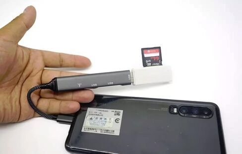 منفذ شاحن USB C 4 في 1 محول USB Hub متوافق مع Samsung Galaxy A73، A54، A53، A33، A23، A14، A13، A03s - منفذ USB Splitter Type-C PD in Kuwait