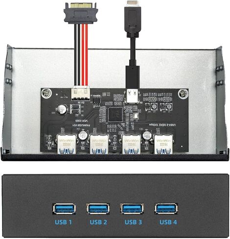 NFHK 10Gbps USB 3.1 Type-A & Type-C HUB 4 منافذ اللوحة الأمامية إلى اللوحة الأم نوع-E موصل كابل 10 جيجابت في الثانية لعلبة خليج CD-ROM مقاس 5.25 بوصة in Kuwait
