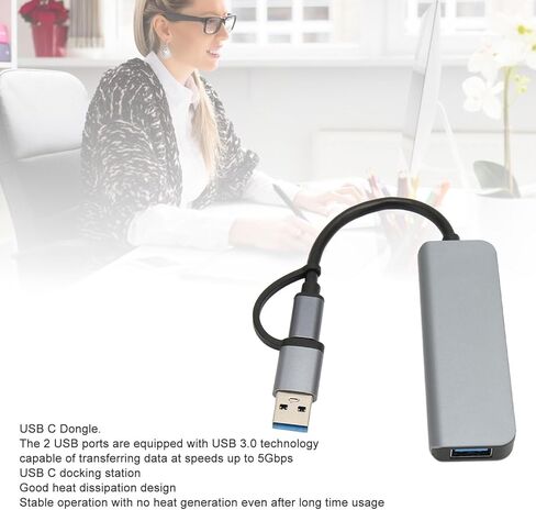 4 in 1 USB 3.0 Hub, 5Gbps USB C to USB Splitter, USB Hub Extender, Plug and Play, Compatible with,OS in Kuwait
