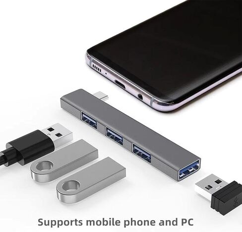 USB Hub 4-Port USB Splitter with High-Speed Data Transfer for Laptop Desktop Computer TV Audio Equipment, Metal Casing with Intelligent Chip in Saudi Arabia
