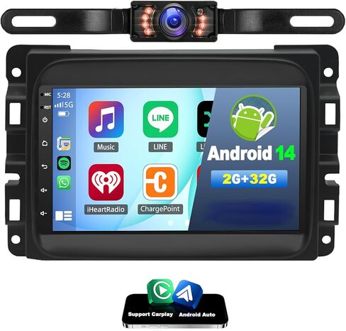Android 14 Double Din Car Stereo ترقية راديو لـ Dodge Ram 1500 2500 3500 2019-2023،7 بوصة شاشة لمس مع Carplay لاسلكي Android Auto GPS WiFi Bluetooth RDS DSP SWC Mirrorlink كاميرا احتياطية in Kuwait