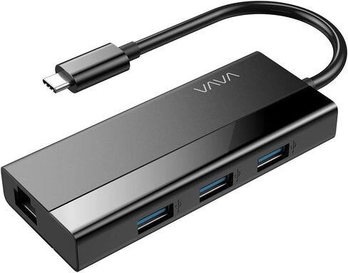 VAVA USB C Hub Adapter, 4-in-1 USB Type C to USB 3.0 Adapter with Gigabit Ethernet Network Adapter Multiport for MacBook Pro 2018/2017, MacBook Air 2018, Pixel 3, Dell XPS, and More Type-C Devices in Saudi Arabia