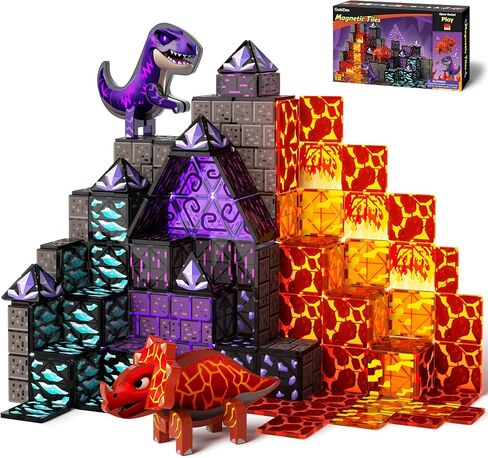 GobiDex 100PCS Magnetic Building Blocks Army Toys, STEM Military Magnetic Tiles with Army Men, Magnet Construction Toys for Toddler Kids Ages 3-5 5-7 4-8, Birthday Gifts for 3+ Year Old Boys Girls in Saudi Arabia