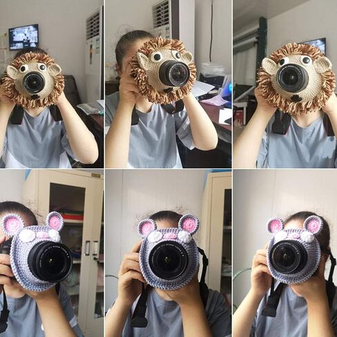 Shutter Hugger, Camera Buddies Shutter Hugger Photography Props, Handmade Pet Knitted Lens Accessories Pet for Portable Video Devices(Color:Orange) in Saudi Arabia