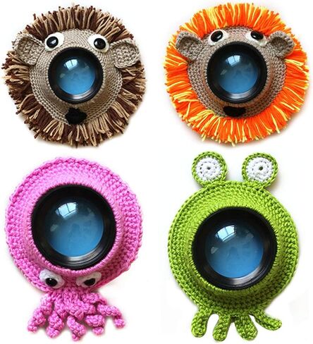 Shutter Hugger, Camera Buddies Shutter Hugger Photography Props, Handmade Pet Knitted Lens Accessories Pet for Portable Video Devices(Color:Orange) in Saudi Arabia