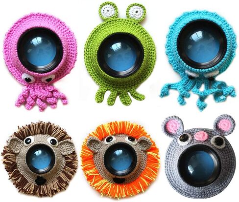Shutter Hugger, Camera Buddies Shutter Hugger Photography Props, Handmade Pet Knitted Lens Accessories Pet for Portable Video Devices(Color:Orange) in Saudi Arabia