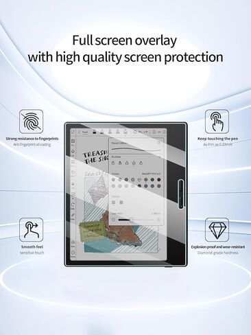 واقي شاشة لجهاز BOOX Go Color 7 Gen II مقاس 7 بوصات، طبقة مقاومة للخدش عالية الدقة، شفافة عالية الدقة، خالية من الفقاعات مع مجموعة سهلة التركيب، عبوتان in Kuwait