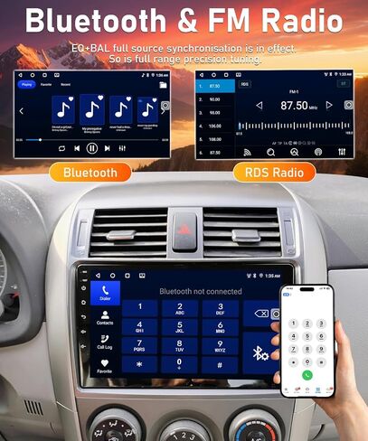 ستيريو سيارة 9 بوصة لسيارة Toyota Corolla 2009-2013، استبدال شاشة راديو Android مع CarPlay اللاسلكي/Android Auto، GPS، بلوتوث، WiFi، DSP، FM، كاميرا احتياطية in Kuwait