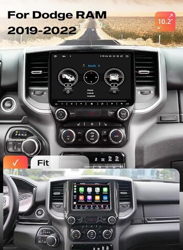 Dasaita Android 13 Car Stereo for Dodge RAM 1500/2500/3500 2019-2021, 10.2" Touchscreen Head Unit with 6GB RAM 64GB ROM, Wireless CarPlay & Android Auto, 4G LTE & 5G WiFi, Plug and Play Upgrade in Saudi Arabia