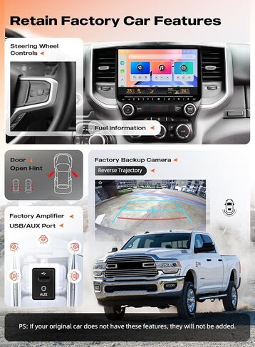 Dasaita Android 13 Car Stereo for Dodge RAM 1500/2500/3500 2019-2021, 10.2" Touchscreen Head Unit with 6GB RAM 64GB ROM, Wireless CarPlay & Android Auto, 4G LTE & 5G WiFi, Plug and Play Upgrade in Saudi Arabia