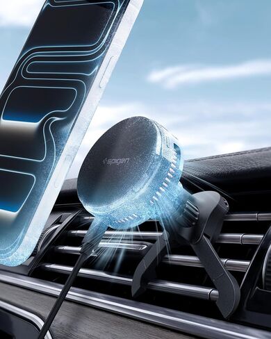 Spigen Qi2.2 25W MagSafe Car Mount Wireless Charger with Rapid Suction Lock in Saudi Arabia