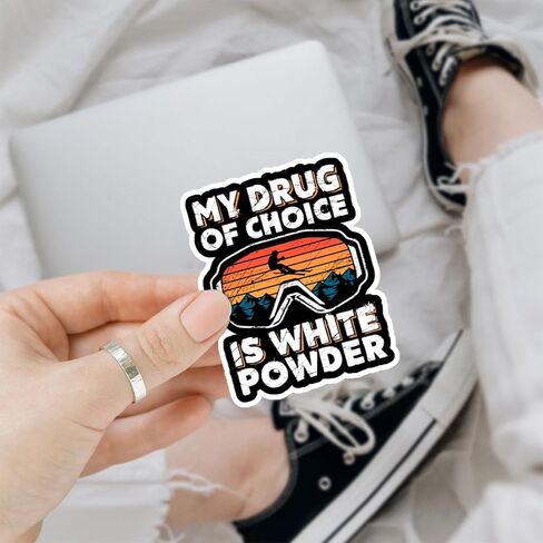 3 قطع My Drug of Choise is ملصق مسحوق أبيض للتزلج على الجليد لمحبي التزلج على الجليد ملصق للشتاء والثلج والرياضات الجبلية ملصقات رجل الثلج الأبيض مسحوق لزجاجة الكمبيوتر المحمول والهاتف وقبعة صلبة مقاس 3 × 3 بوصة in Kuwait