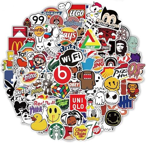 Amazing Stickers | 100pcs Random Stickers Pack | Adults Teens Kids | Waterproof Vinyl Stickers Decals | Water Bottles, Skateboards, Helmets, Laptops, Bicycle in Saudi Arabia